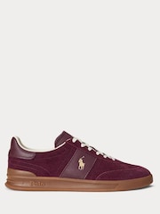 Polo Ralph Lauren Red Hertitage Aera Suede Mix Trainers - Image 1 of 5