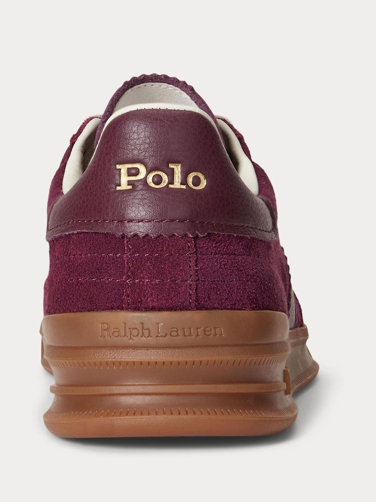 Polo Ralph Lauren Red Hertitage Aera Suede Mix Trainers - Image 5 of 5