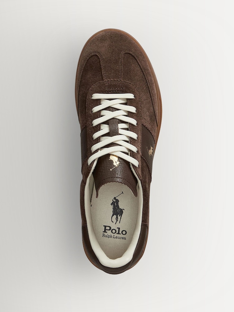 Polo Ralph Lauren Brown Heritage Area Suede Mix Trainers - Image 6 of 6 Polo Ralph Lauren Brown Heritage Area Suede Mix Trainers - Image 6 of 6