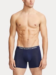 Polo Ralph Lauren Blue Long Cotton Stretch Tonal Waistband Boxers 3 Pack - Image 2 of 4