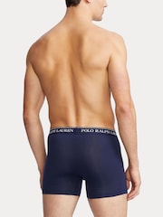 Polo Ralph Lauren Blue Long Cotton Stretch Tonal Waistband Boxers 3 Pack - Image 3 of 4