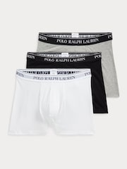 Polo Ralph Lauren Grey Long Cotton Stretch Tonal Waistband Boxers 3 Pack - Image 1 of 6
