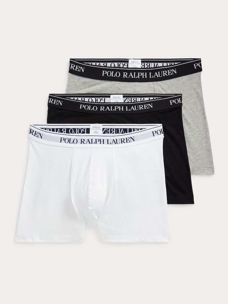 Polo Ralph Lauren Grey Long Cotton Stretch Tonal Waistband Boxers 3 Pack - Image 1 of 6 Polo Ralph Lauren Grey Long Cotton Stretch Tonal Waistband Boxers 3 Pack - Image 1 of 6