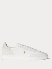 Polo Ralph Lauren Cream Bedford PP Leather and Suede Mix Low Top Trainers - Image 1 of 4