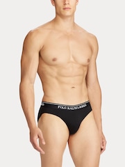 Polo Ralph Lauren Black Low Rise Cotton Stretch Hipster Briefs 3 Pack - Image 2 of 2