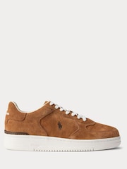 Polo Ralph Lauren Brown Masters Court Leather Trainers - Image 1 of 4