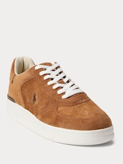 Polo Ralph Lauren Brown Masters Court Leather Trainers - Image 2 of 4