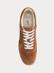 Polo Ralph Lauren Brown Masters Court Leather Trainers - Image 3 of 4