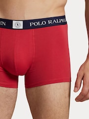 Polo Ralph Lauren Red Classic Cotton Stretch Icon Logo Boxers 3 Pack - Image 4 of 6