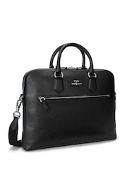 Polo Ralph Lauren Black Pebbled Leather Messenger Bag - Image 2 of 2