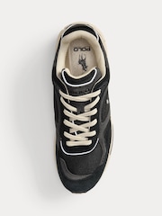 Polo Ralph Lauren Black Trackster 275 Mix Material Sports Trainers - Image 3 of 4