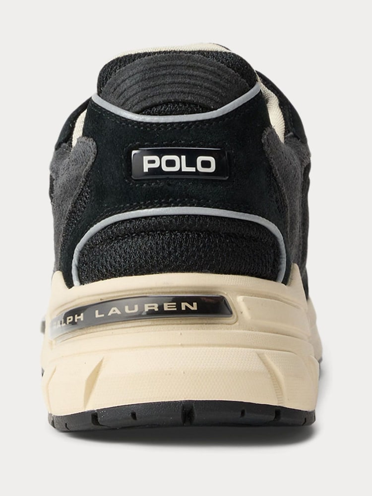 Polo Ralph Lauren Black Trackster 275 Mix Material Sports Trainers - Image 4 of 4