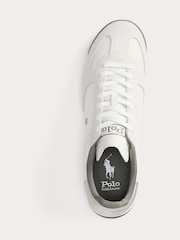 Polo Ralph Lauren Grey Varick Colourblock Leather Mix Trainers - Image 3 of 4