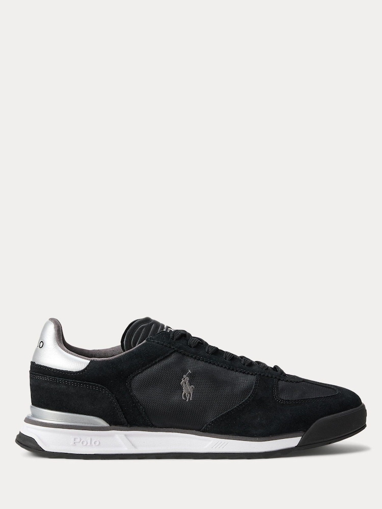 Polo Ralph Lauren Black Varick Colourblock Leather Mix Trainers - Image 1 of 2
