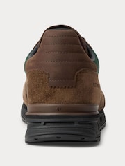 Polo Ralph Lauren Brown Varick Leather Mix Trainers - Image 4 of 4