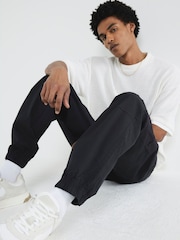 أسود - River Island Cuffed Cargo Trousers - صورة 4 من 6