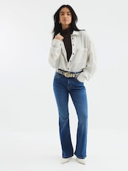 River Island Blue Denim Mid Rise Bootcut Jeans - Image 1 of 6