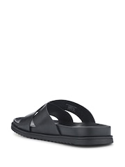 Pavers Black Strappy Leather Slides - Image 4 of 5
