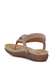 Pavers Brown Elasticated Toe-Post Sandals - Image 4 of 6