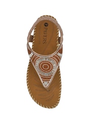 Pavers Brown Elasticated Toe-Post Sandals - Image 5 of 6