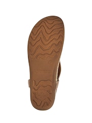 Pavers Brown Elasticated Toe-Post Sandals - Image 6 of 6