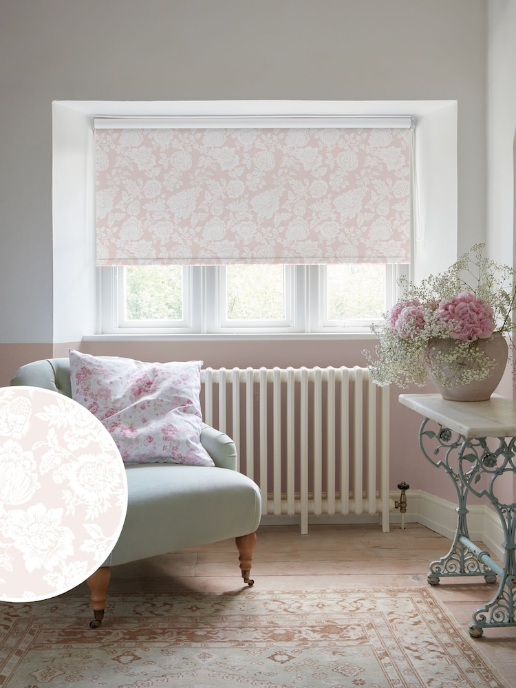 Shabby Chic by Rachel Ashwell® Dusky Pink Stipple Made to Measure Blackout Roller Blind - Image 1 of 6