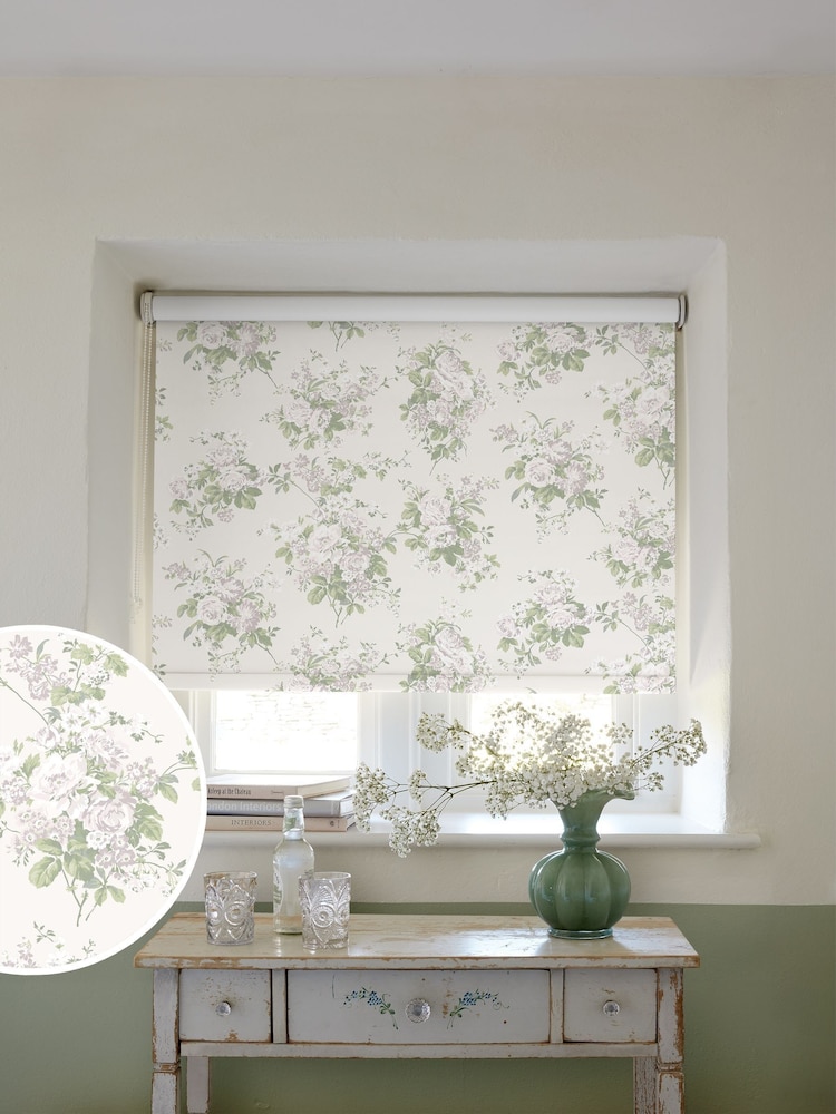 Shabby Chic by Rachel Ashwell® Natural Rose Chintz Made to Measure Blackout Roller Blind - Image 1 of 6