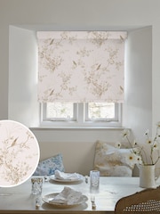 Shabby Chic by Rachel Ashwell® Pink Tan Bird Chinoiserie Made to Measure Blackout Roller Blind - Image 1 of 6