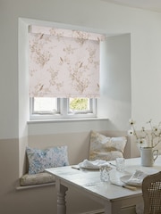 Shabby Chic by Rachel Ashwell® Pink Tan Bird Chinoiserie Made to Measure Blackout Roller Blind - Image 2 of 6
