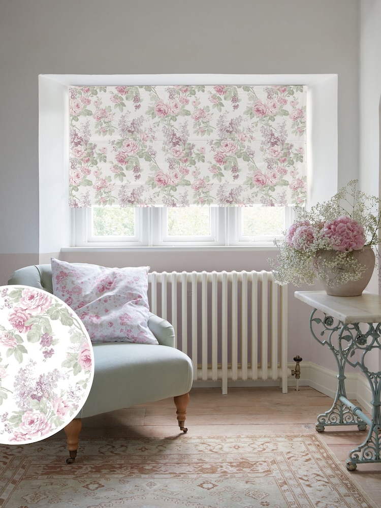 Shabby Chic by Rachel Ashwell® Lilac Purple Wild Garden Made to Measure Roman Blind - Image 2 of 6