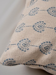 BHS Blue Block Print Cushion - Image 5 of 6
