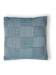 BHS Blue Cross Check Jacquard Cushion - Image 3 of 6
