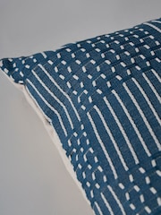 BHS Blue Cross Check Jacquard Cushion - Image 5 of 6
