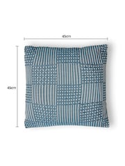 BHS Blue Cross Check Jacquard Cushion - Image 6 of 6