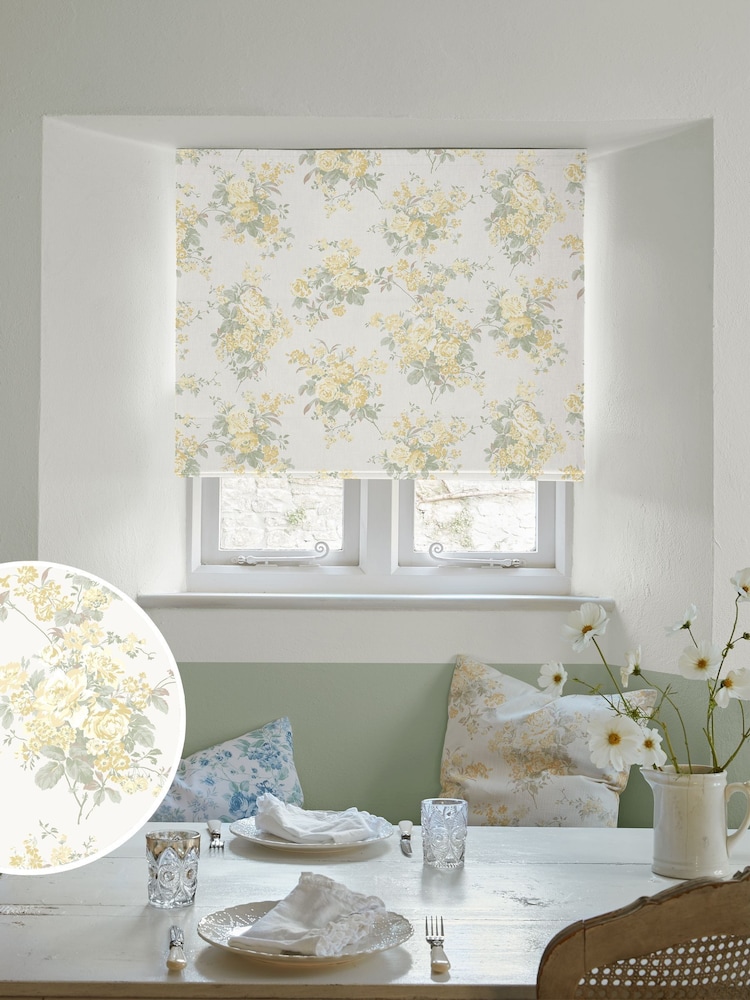 Shabby Chic by Rachel Ashwell® Yellow Rose Chintz Made to Measure Roman Blind - Image 1 of 6