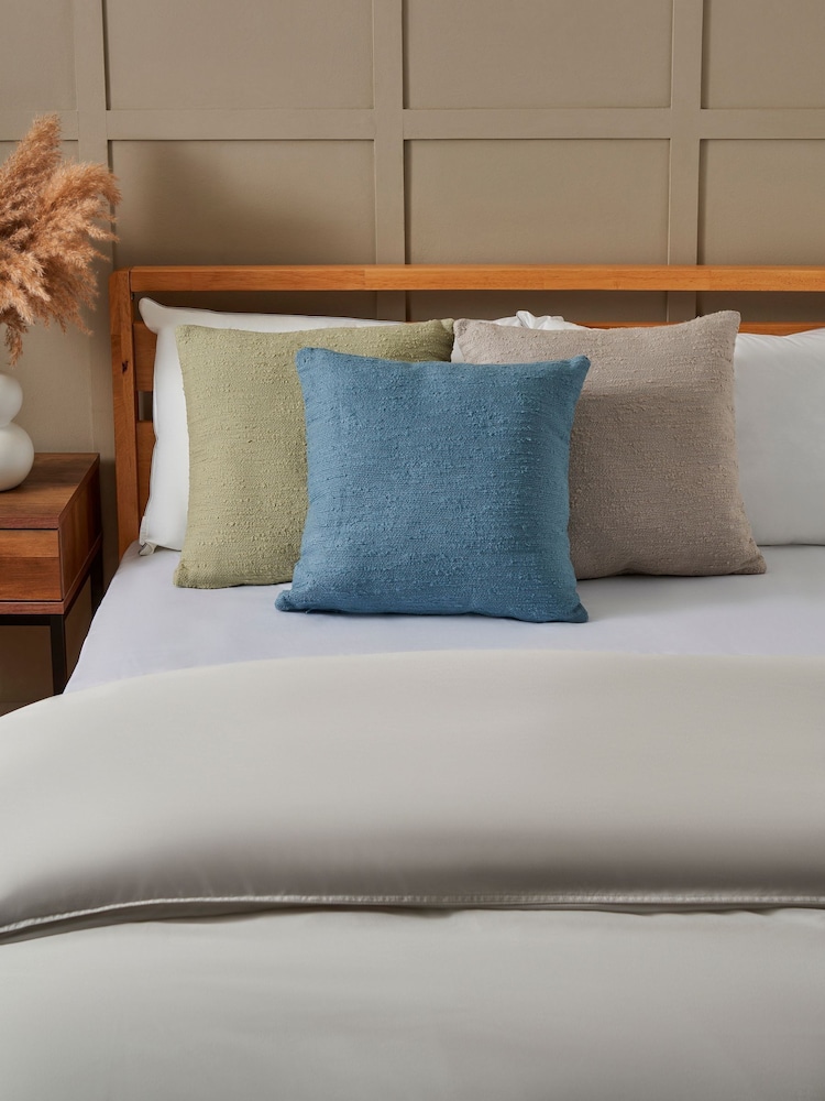 BHS Green Textured Slub Cushion - Image 2 of 5
