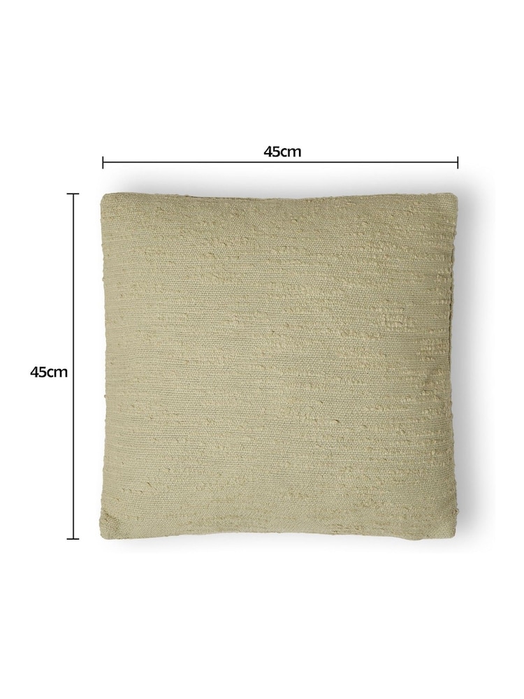 BHS Green Textured Slub Cushion - Image 5 of 5