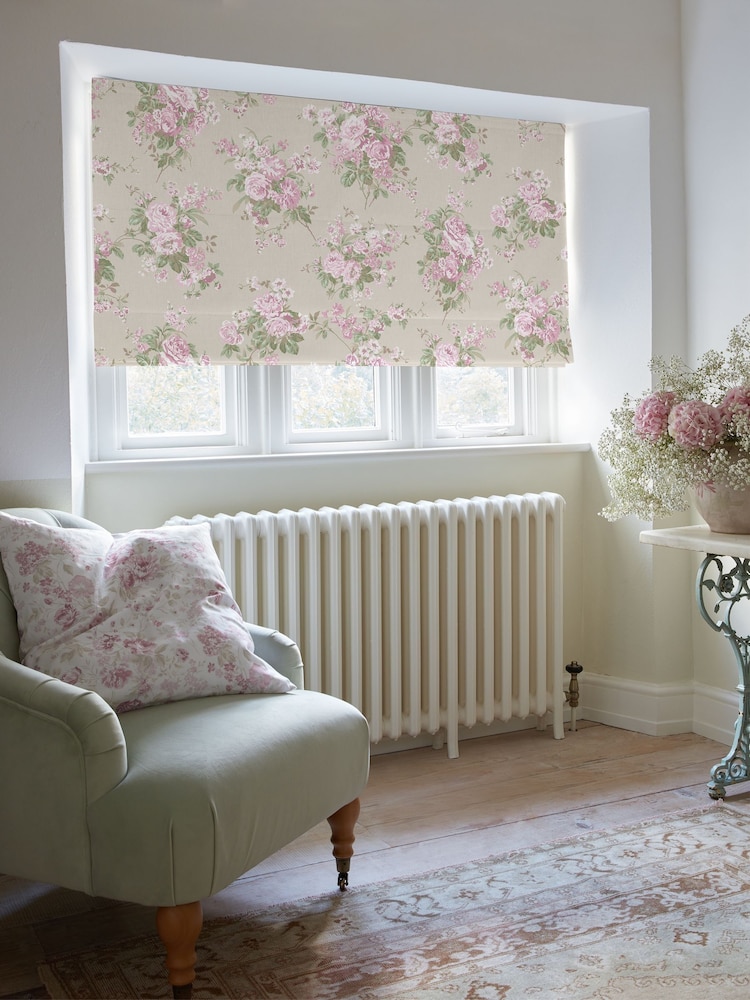 Shabby Chic by Rachel Ashwell® Pink Rose Chintz Made to Measure Roman Blind - Image 2 of 6