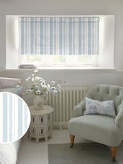 Shabby Chic by Rachel Ashwell® Pale Blue Watercolour Stripe Made to Measure Roman Blind - Image 1 of 6