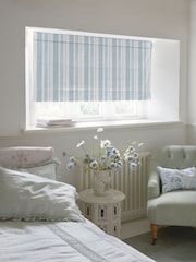 Shabby Chic by Rachel Ashwell® Pale Blue Watercolour Stripe Made to Measure Roman Blind - Image 2 of 6