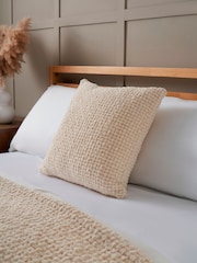 BHS Cream Cross Weave Cushion - Image 1 of 5