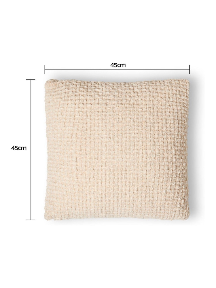 BHS Cream Cross Weave Cushion - Image 5 of 5
