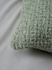 BHS Sage Green Cross Weave Cushion - Image 4 of 5