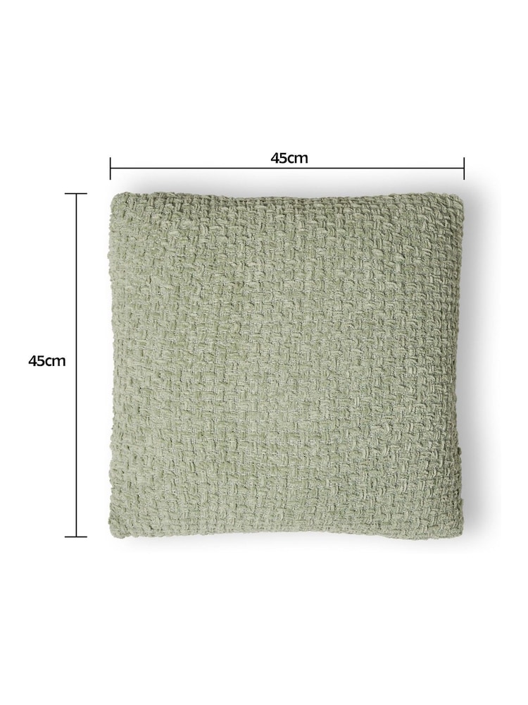 BHS Sage Green Cross Weave Cushion - Image 5 of 5