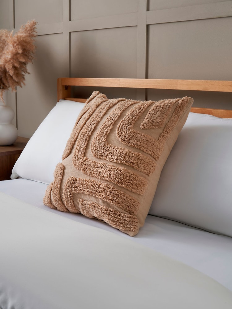 BHS Natural Golden Hour Tufted Cushion - Image 1 of 5