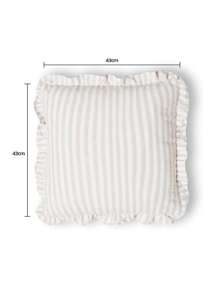 BHS Natural Rustic Stripe Cushion - Image 4 of 4