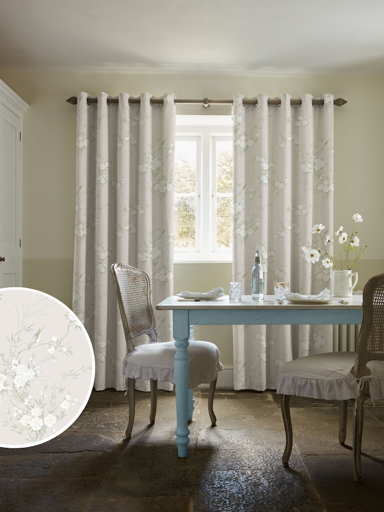 Shabby Chic by Rachel Ashwell® Natural Bird Chinoiserie Made to Measure Curtains - Image 1 of 9