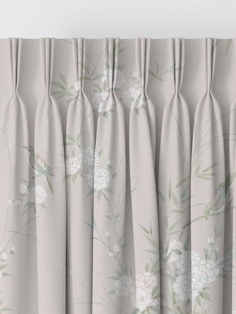 Shabby Chic by Rachel Ashwell® Natural Bird Chinoiserie Made to Measure Curtains - Image 2 of 8 Shabby Chic by Rachel Ashwell® Natural Bird Chinoiserie Made to Measure Curtains - Image 2 of 8