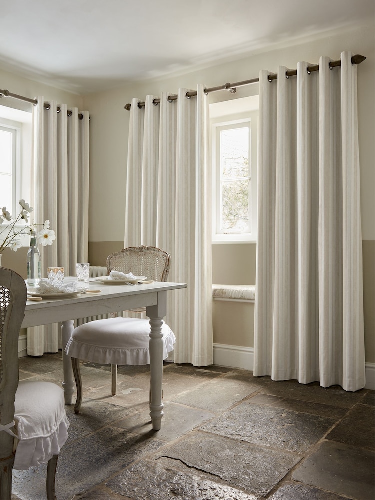 Shabby Chic by Rachel Ashwell® Natural Watercolour Stripe Made to Measure Curtains - Image 2 of 9