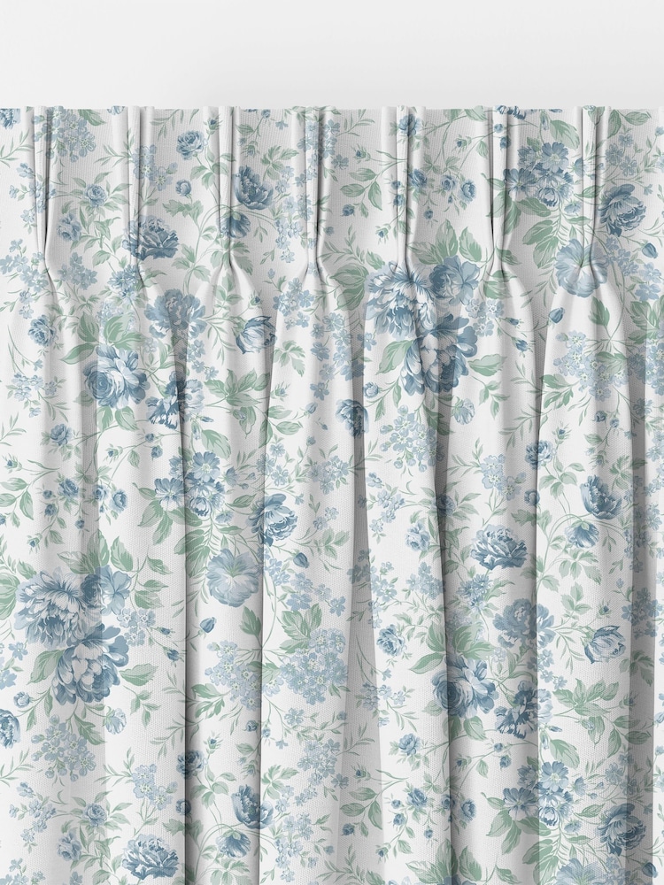 Shabby Chic by Rachel Ashwell® Blue Romantic Rose Made to Measure Curtains - Image 2 of 8